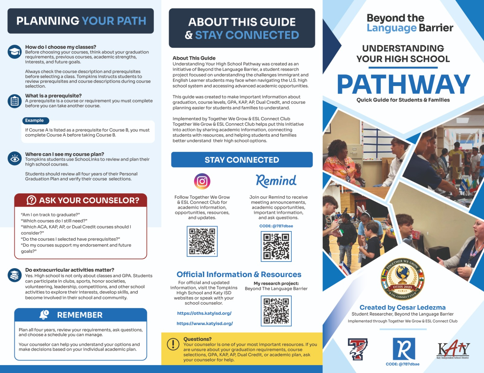Cover of the Understanding Your High School Pathway guide by César Ledezma